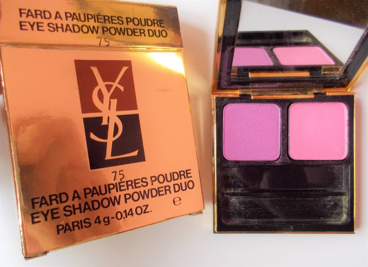 送140円 残量99.99% ほぼ未使用 色試しのみ YSL 2色アイシャドウ パウダーデュオ no75. 箱付き サンローラン ピンクーパープル系_1