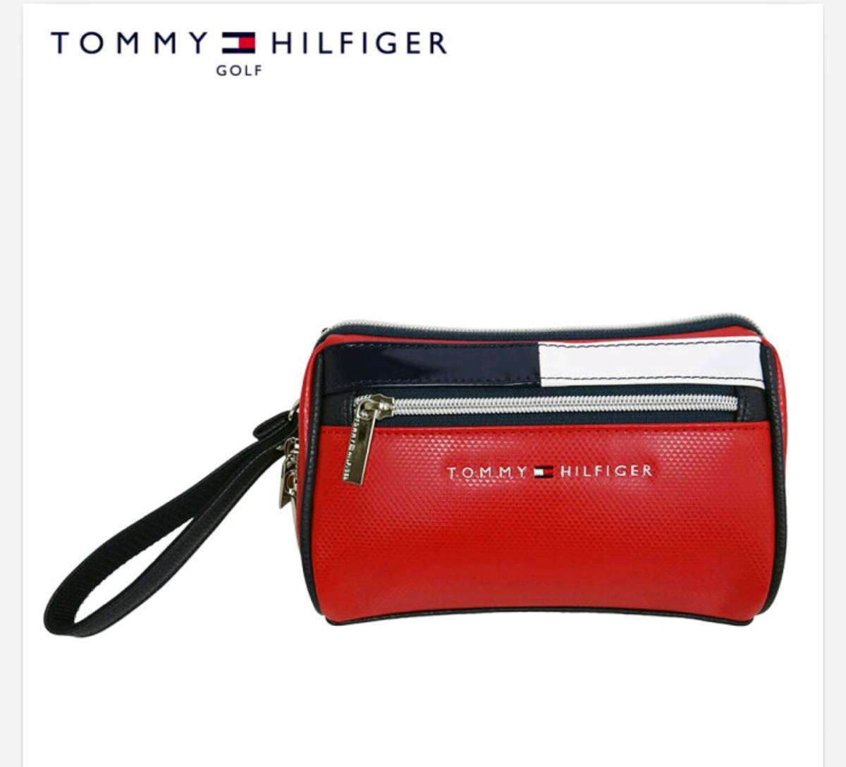 TOMMY HILFIGER GOLF【トミーヒルフィガーゴルフ】 フラッグアクセントポーチ レッド