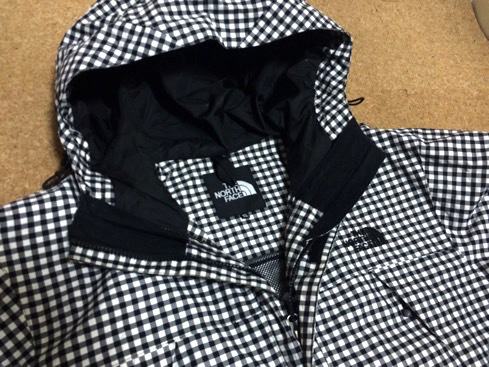 レア☆ノースフェイス スクープジャケット ギンガムチェック 白/黒 S