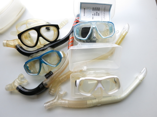 GULL.TUSA.SAS.AQUALUNGマスク＆SCUBAPROスノーケル×4セット