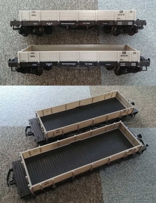 Gゲージ 欧州蒸気機関車 ATOMIC 貨車 (無蓋車) 2両セット グレー