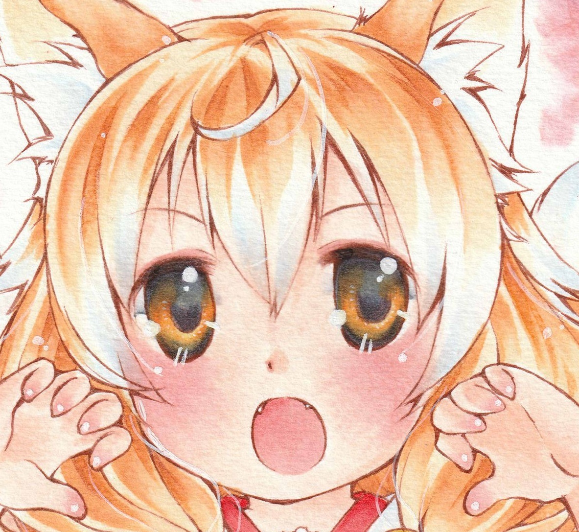 オリジナル手描きイラスト☆九尾さん☆狐さん(手描きイラスト)｜売買