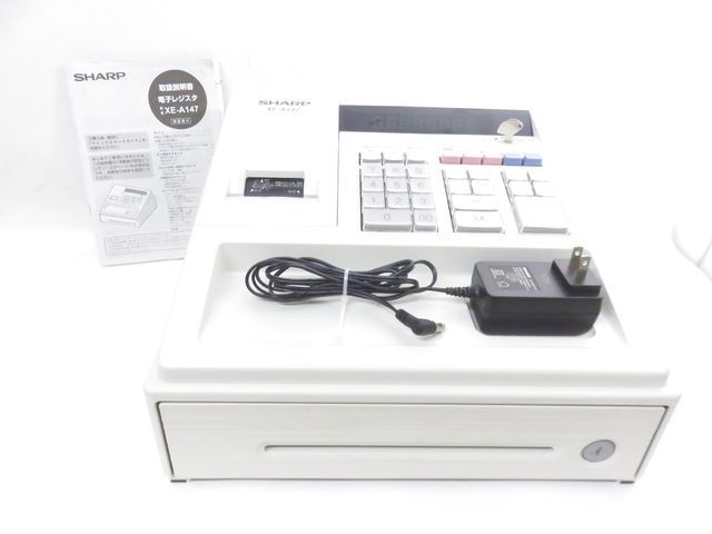 レジ 鍵&ロール紙付 XE-A147 XE-A147-B 動作確認済 電子レジスタ