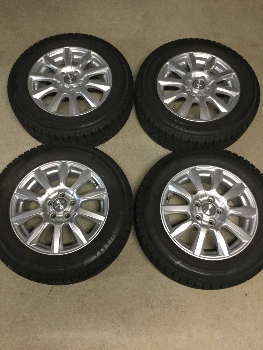 195/65R15 ヨコハマ IG50PLUS 15年製 アルミホイールセット PCD100×5穴 美品 中古 プリウス等へ 残量7~7.5㎜前後
