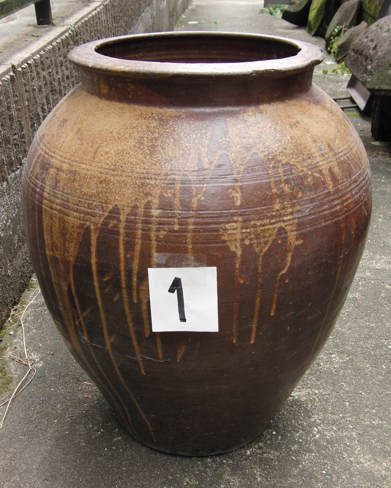傘立て - 古い唐津焼の甕 50cm 水瓶 睡蓮鉢 水甕 メダカ メルカリ 公式