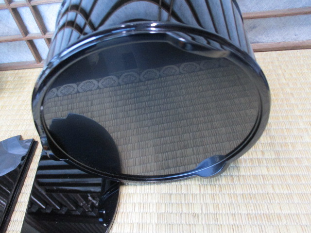 【お買い得，新作】 《和》　輪島塗　茶道具　手桶　漆芸家　貞鳳造　共箱　木製　極上品　美品