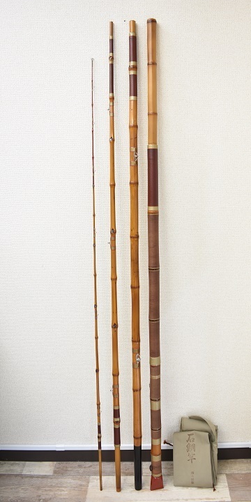 Yahoo!オークション - 和竿・竹竿 東作 稲荷町 4本継・石鯛竿 ガイド 竿