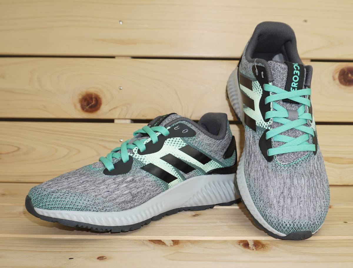アディダス エアロバウンス W 24cm ブラック/グリーン adidas Aero BOUNCE W レディース ランニングシューズ