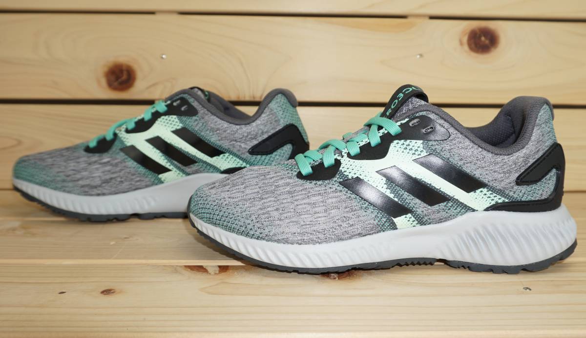 アディダス エアロバウンス W 24cm ブラック/グリーン adidas Aero BOUNCE W レディース ランニングシューズ