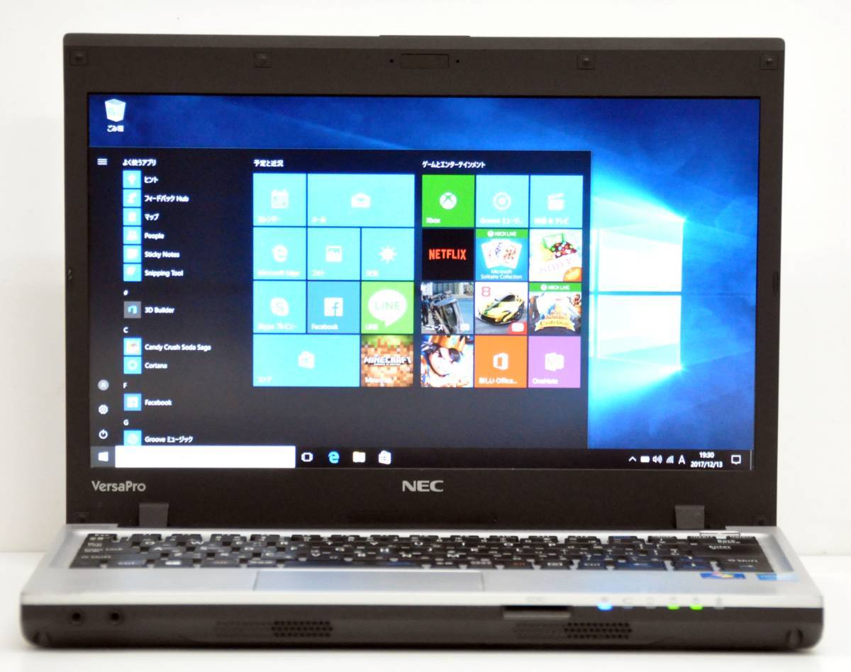 高解像度 大容量HDD NEC 13.3インチ VJ27MC-M 第4世代 Corei5-4310M 2.7GHz / メモリ 4GB / HDD 500GB / 無線 / Bluetooth / Win10Pro64