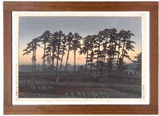 川瀬巴水 版画 東京二十景 池上市之倉 夕日 原寸サイズ：38.6x26cm 複製 新版画 小原古邨 吉田博(木版画)｜売買されたオークション ...