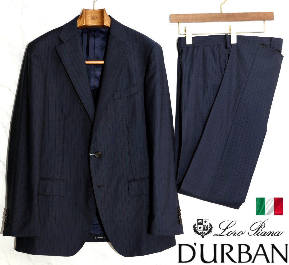 【J-34】新品*ダーバン×LoroPiana*定価105，840円*日本製*2019年今季春夏モデル*イタリア製生地ウールスーツ*ネイビー*AB6