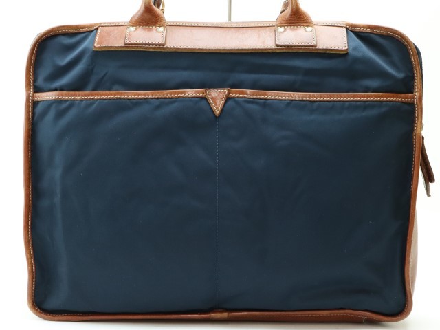 W63 フェリージ Felisi ナイロン×レザー メンズ ブリーフケース ビジネス A4収納可 ネイビー