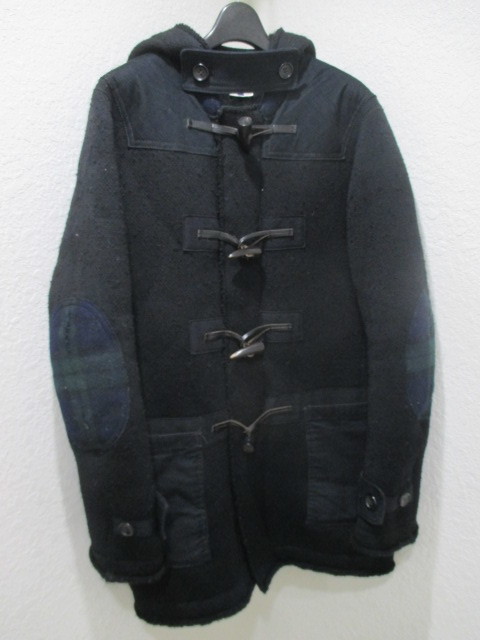 11AW JUNYA WATANABE MAN COMME des GARCONS ジュンヤワタナベマン コーデュロイ切替 圧縮ウール ダッフルコート メンズL ブラック 黒