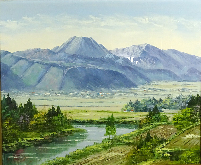 W*W様 #上代誠 『白い朝』P8号 油彩 風景画 額装品 模写】緑屋*ss1□額装 油絵 鷲津弘 九重 F8 油彩 風景画 k7/07-612/32