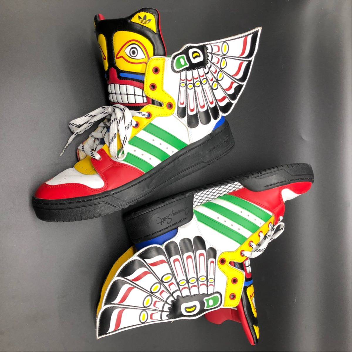 JEREMY SCOTT adidas トーテムポール ジェレミースコット 希少 状態良好 adidas×JEREMY SCOTT JS トーテムポール◎レザー