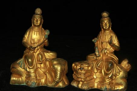 【品質保証，人気】 西蔵結縁 銅製細工 描金 文殊菩薩 古仏像 供養品 密宗 密教 風水置物(仏像)｜売買されたオークション情報、yahooの商品情報をアーカイブ公開 - オークファン 仏像