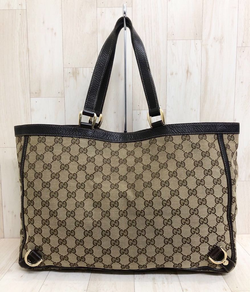 GUCCI グッチ アビーライン GG柄 ジャガード キャンバス レザー ハンド