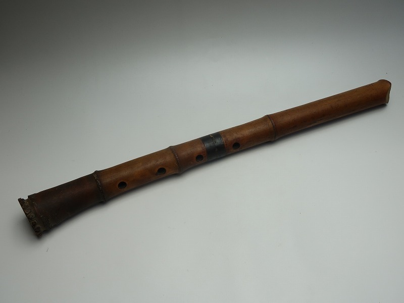 篁山調 精華堂 尺八 北原 約54cm 都山流 キンカン | 銘3個 銀継 藤巻