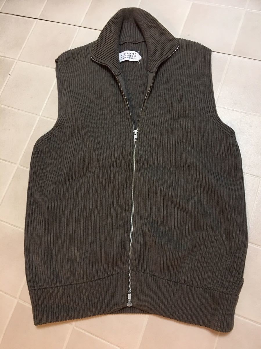 名作】Martin Margiela 14 ドライバーズニット ベスト ブラウン M 