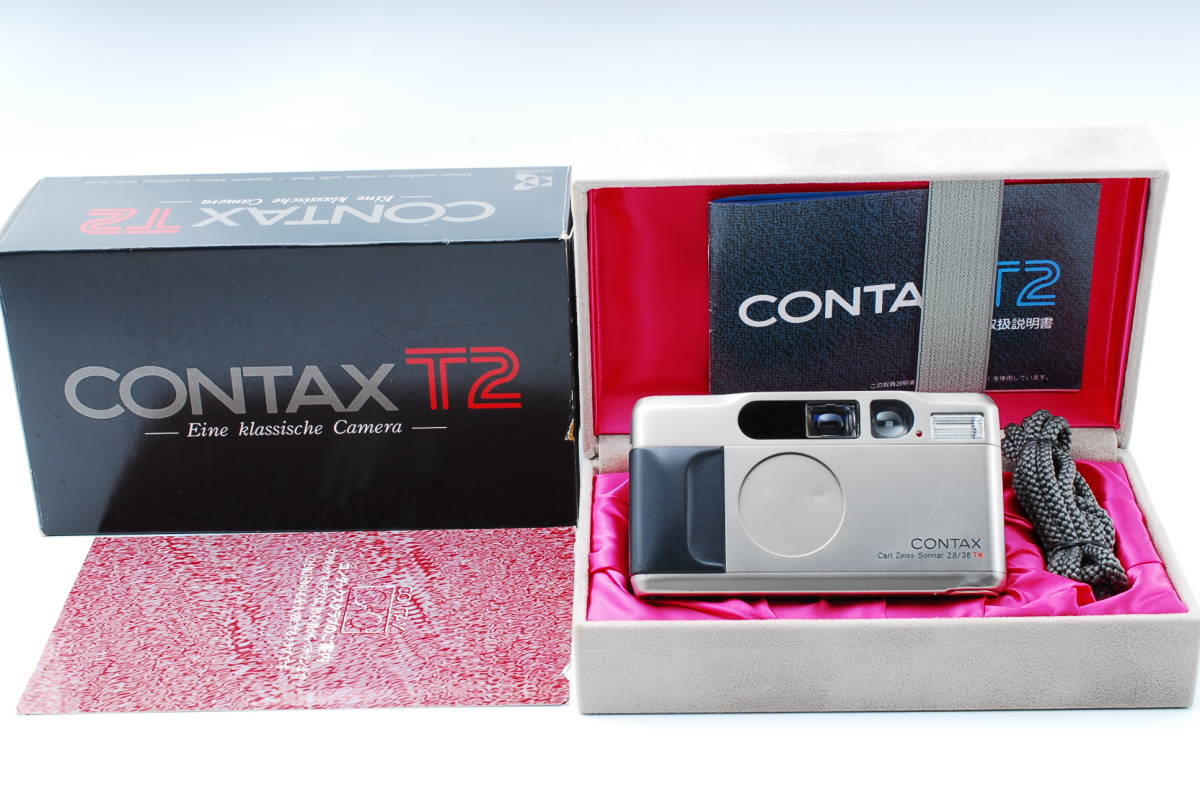 ★完動品★コンタックス CONTAX T2 Carl Zeiss Sonnar 38mm F2.8 T* チタンシルバー★元箱付きです！＃321