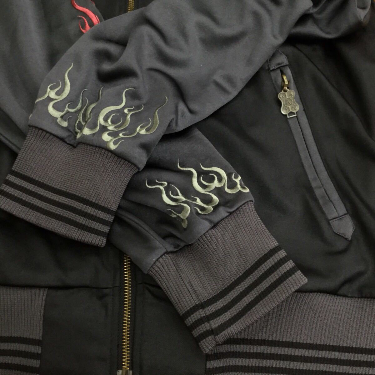 ✨美品✨ 戦武×雅結 スカジャン 超特大 XL 織田信長 和柄 洗える 刺繍 良品 戦武×雅結 織田信長 刺繍 トラックジャケット 特大 和柄 ジャージ