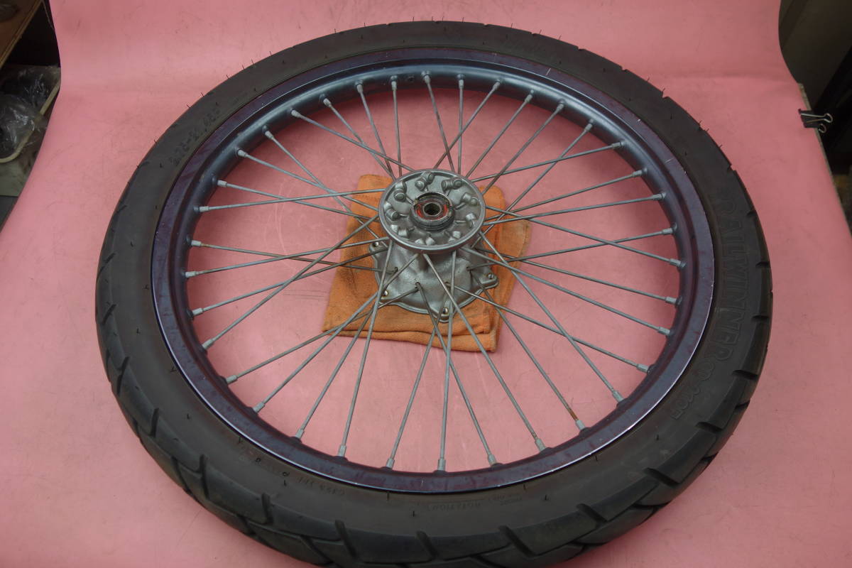 売切　21inc　バリ山　スポークOK　画像多数　　スーパーシェルパ　　21インチ　フロント　タイヤ　ホイール　前　ホイル　KL250G　170AYi3