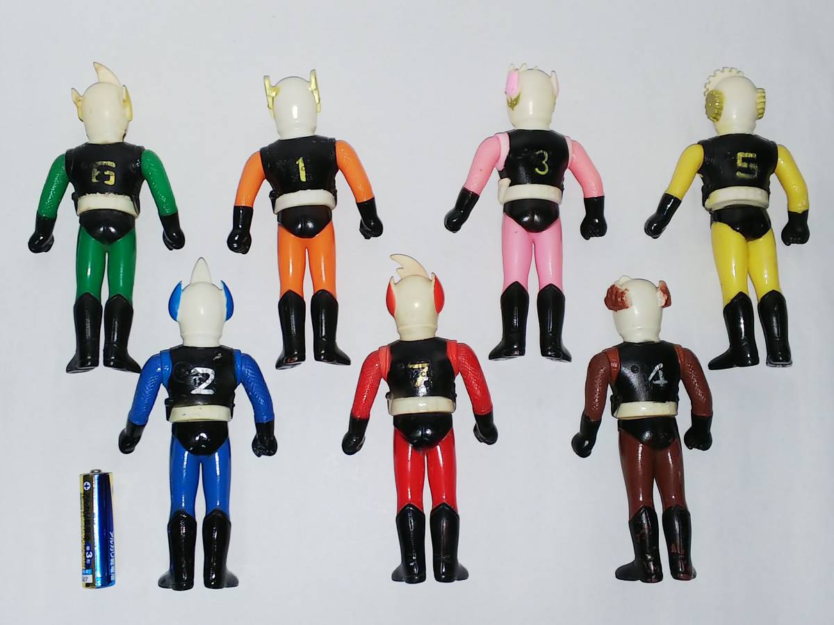 ポピー 忍者キャプター ソフビ 7人セット ポピニカ、合金、ブルマァク