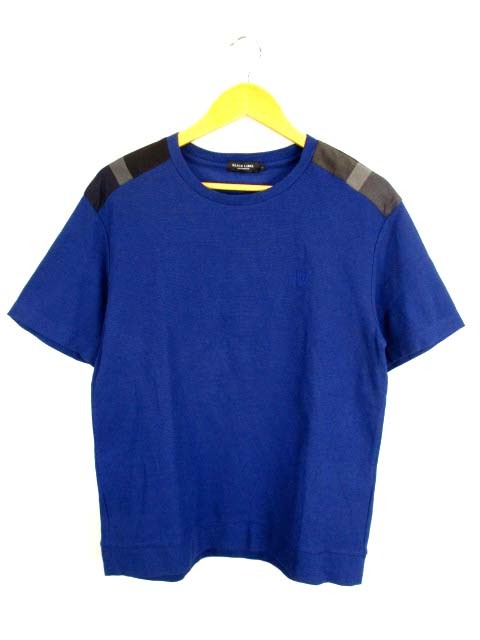 ブラックレーベルクレストブリッジ BLACK LABEL CRESTBRIDGE 半袖 Tシャツ カットソー 鹿の子 切替 ネイビー ブラック 紺 黒 サイズL LABEL CRESTBRIDGE BLACK エンボスチェックキーケース シャドークレストブリッジチェックスクウェアバックパック（バッグ ブラックレーベルクレスト