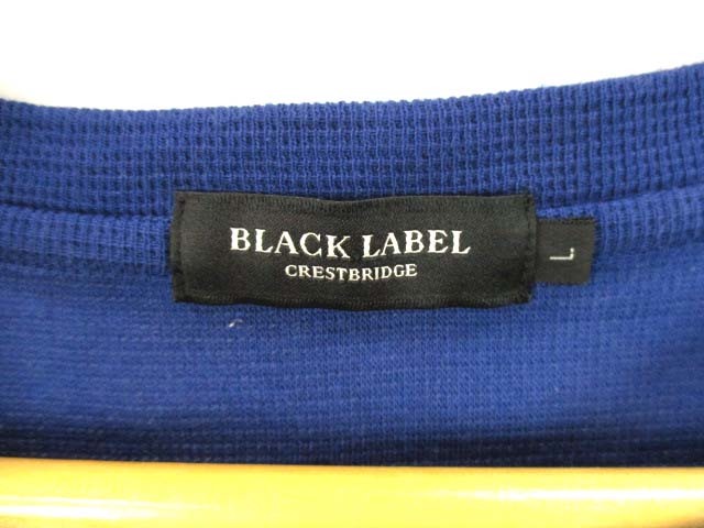 ブラックレーベルクレストブリッジ BLACK LABEL CRESTBRIDGE 半袖 Tシャツ カットソー 鹿の子 切替 ネイビー ブラック 紺 黒 サイズL LABEL CRESTBRIDGE BLACK エンボスチェックキーケース シャドークレストブリッジチェックスクウェアバックパック（バッグ ブラックレーベルクレスト