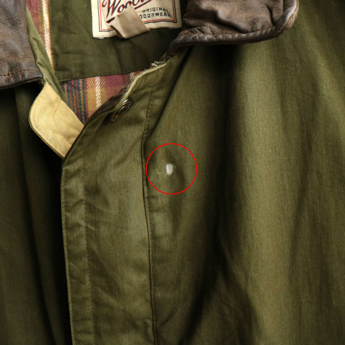 G3/10.11-5 Woolrich ウールリッチ 襟レザー ミリタリージャケット 