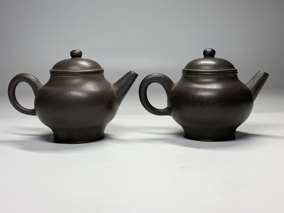 唐物 煎茶道具 中国美術 茶壺 紫砂壺 急須 紫砂 朱泥 急須一対 茶器