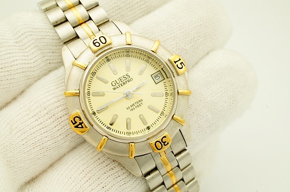メンズ GUESS クウォーツ 腕時計 セラミック GUESS WATERPRO クロノ 