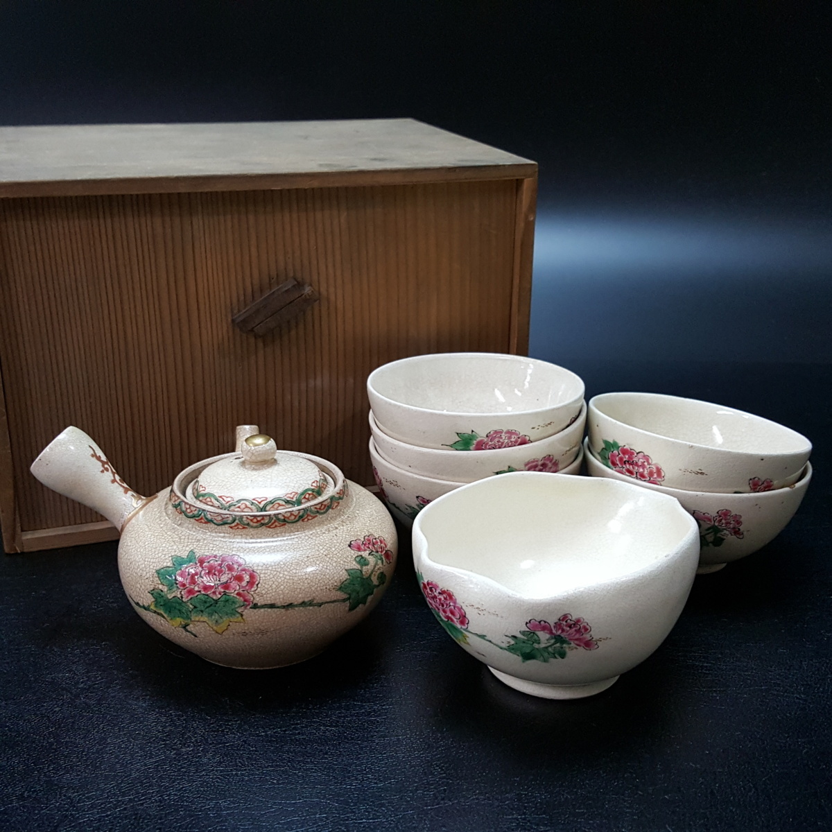 薩摩焼 急須 Yahoo!オークション 煎茶道具 茶器 薩摩煎茶茶器セット