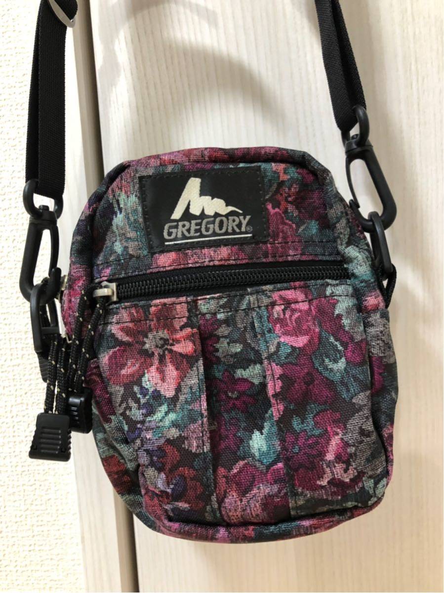 GREGORY グレゴリー ショルダーバッグ USA製 花柄 旧ロゴ ポーチ タペストリー Sサイズ クイックポケット ショルダーポーチ ポシェット
