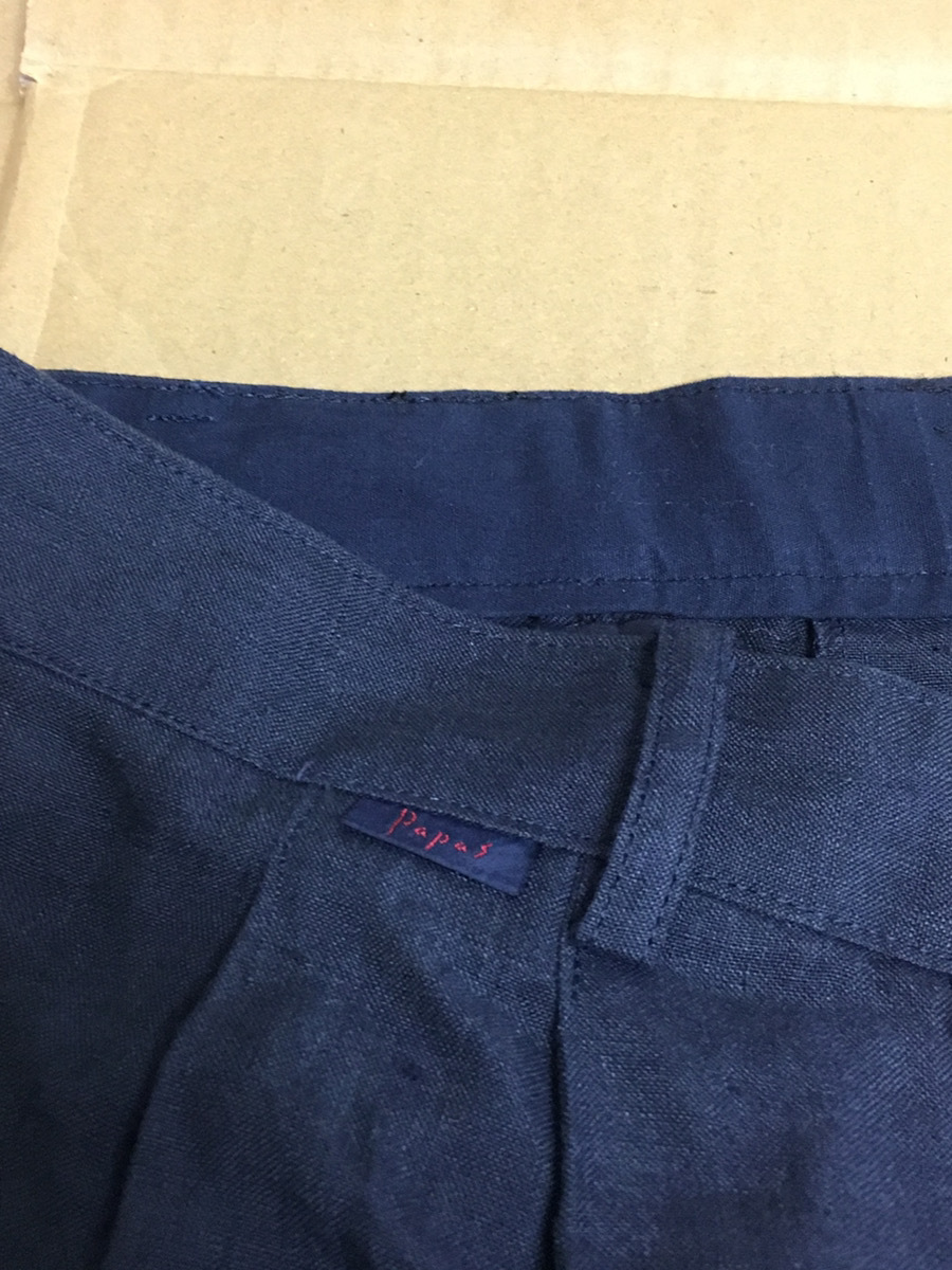 最 安値 売上 PAPAS パパス パンツ スラックス M 48 ネイビー 紺