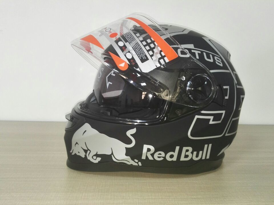 Lotous 高級レンズ内蔵ダブルレンズヘルメット Redbullフルフェイス ヘルメット 93ロゴ入り レッドブル 艶消し黒 サイズm Xl Lサイズ 売買されたオークション情報 Yahooの商品情報をアーカイブ公開 オークファン Aucfan Com