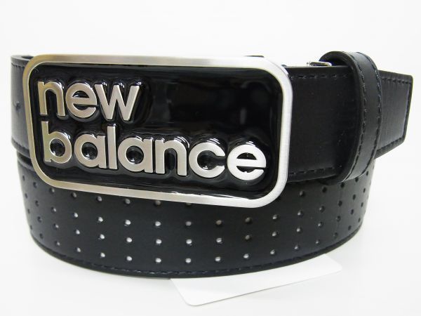 1円★正規★new balance ニューバランス★スクエアロゴバックルパンチングベルト【012-7182001】ブラック黒【本物保証】店頭完売★入手困難_1
