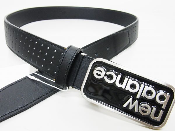 1円★正規★new balance ニューバランス★スクエアロゴバックルパンチングベルト【012-7182001】ブラック黒【本物保証】店頭完売★入手困難_5
