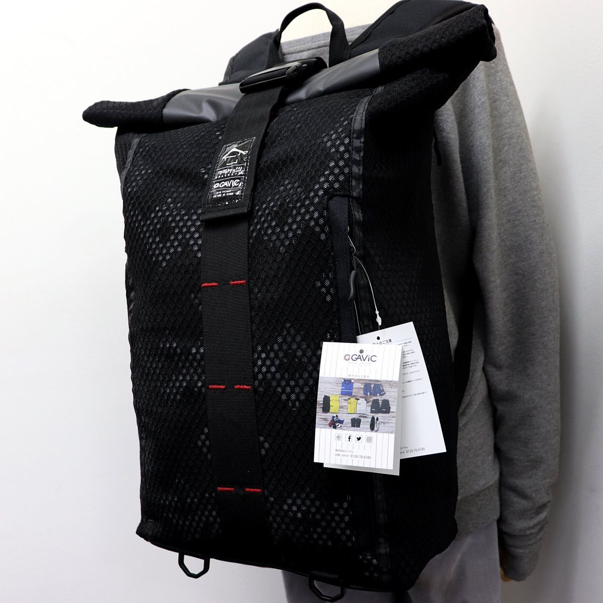 ★ガビック GAVIC 新品 男女兼用 高防水 メッシュ バックパック リュックサック デイバッグ 鞄 かばん 黒 ブラック[GG0224BLK1N]六★QWER
