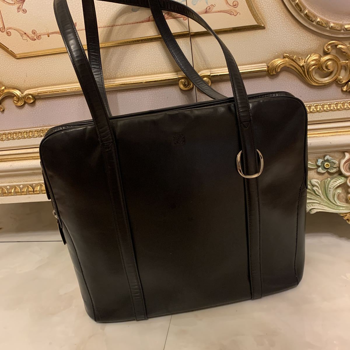 LOEWE ロエベ アナグラムロゴ 本革レザー ビジネス ブリーフケース バッグ ロエベ LOEWE ビジネスバッグ 美品 アナグラム レザー トートバッグ