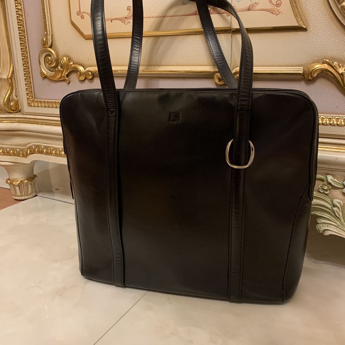 ロエベ LOEWE ビジネスバッグ 美品 アナグラム レザー トートバッグ