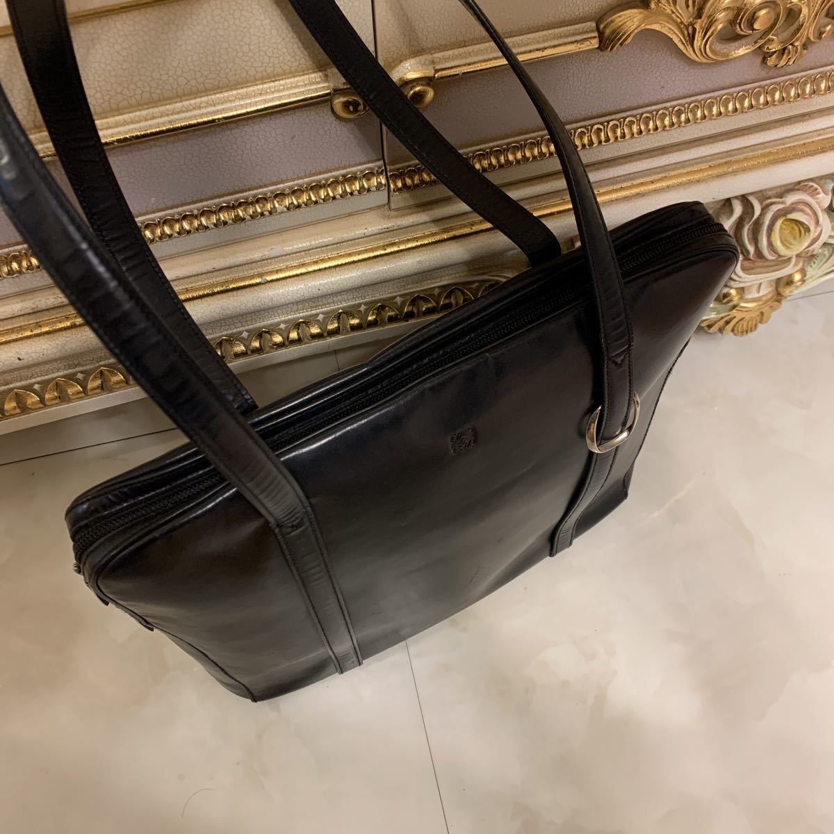 ロエベ LOEWE ビジネスバッグ 美品 アナグラム レザー トートバッグ