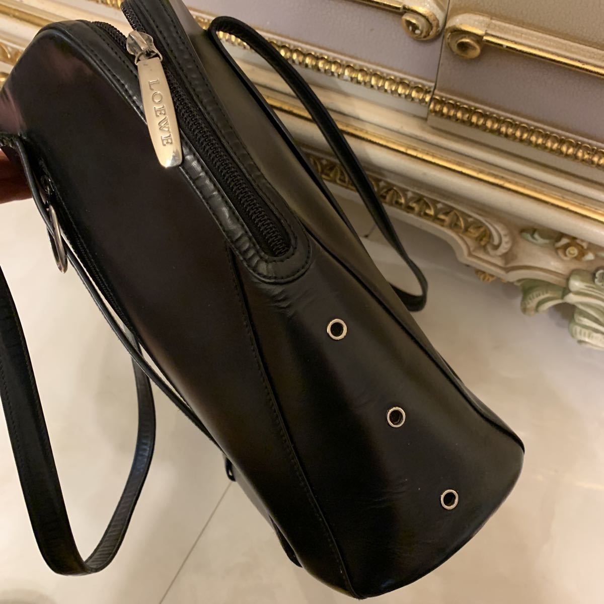 ロエベ LOEWE ビジネスバッグ 美品 アナグラム レザー トートバッグ