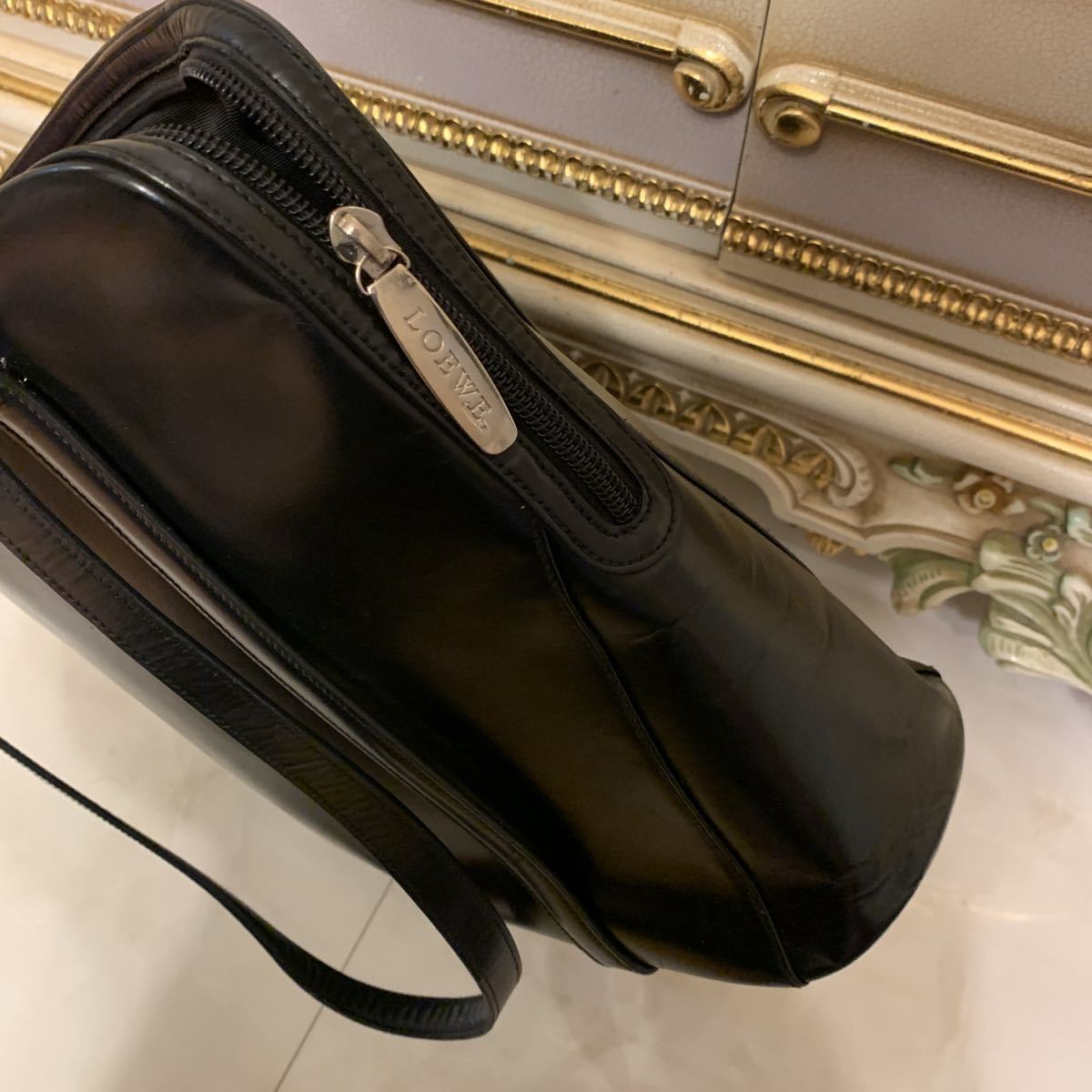 ロエベ LOEWE ビジネスバッグ 美品 アナグラム レザー トートバッグ