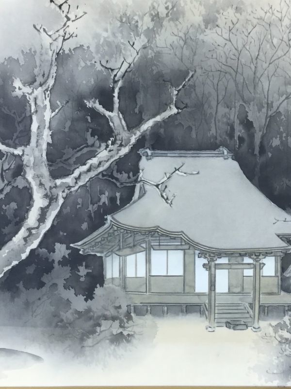 真作保証□日本画□仙田雪山子□大原寂光院□約