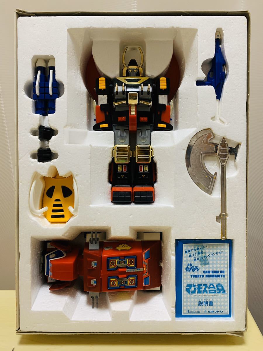 当時物 タカトク19年 逆転イッパツマン マンモス合身 三冠王 超合金 タツノコプロダクション 驚異の合身メカ 超合金 売買されたオークション情報 Yahooの商品情報をアーカイブ公開 オークファン Aucfan Com