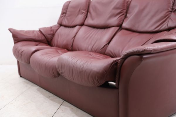 美品 EKORNES「エルドラド」78万 本革 3人掛けリクライニングソファ ストレスレスチェア 可動ヘッドレスト エコーネス