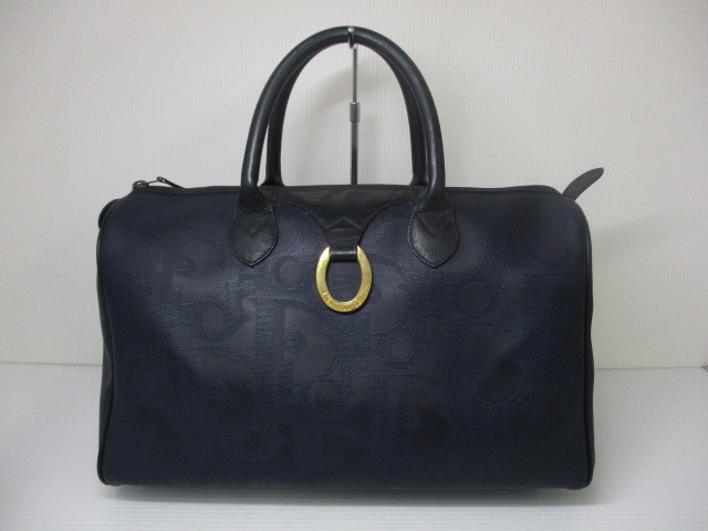 限定セール，正規品 1911ZZ012 ChristianDior クリスチャンディオール ロゴ総柄 PVC ボストンバッグ ネイビー(その他)｜売買されたオークション情報、yahooの商品情報をアーカイブ公開 - オークファン かばん、バッグ