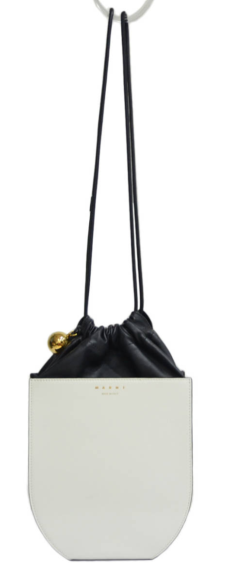 定価17万円 19AW MARNI マルニ COFFER レザー 巾着 ショルダー バッグ